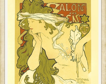 Alfons Mucha - Salon des Cent - A4 / A3 Heavyweight art paper, pigment archival inks