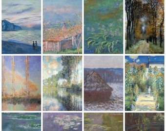 12 x Claude Monet postcards II – a set of 12 reproduction art postcards -  premium-quality 300gsm matte photo card