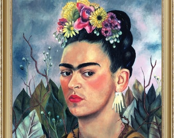 Frida Kahlo,  Self-Portrait Dedicated to Dr Eloesser, 1940, A4 / A3 reproduction fine art print. Heavyweight paper