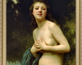 William Bouguereau, Spring Breeze, 1886 - A4 / A3 reproduction fine art print. Heavyweight paper