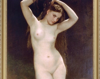 William Bouguereau, Bather, 1870, -  A4 / A3 reproduction fine art print. Heavyweight paper