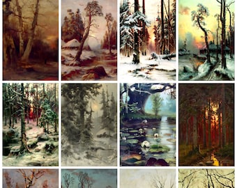 12 x Julius Klever postcards – a set of 12 reproduction art postcard-sized mini-prints - 300gsm premium-quality matte photo card