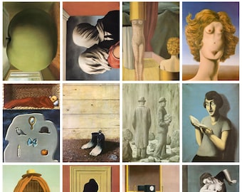 12 x  René Magritte postcards #3 – a set of 12 reproduction art postcard-sized mini-prints -  premium-quality 300gsm matte photo card