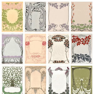 12 x Vintage Jugendstil Postkarten (6) - ein Set von 1890er Jahren Deutsche Jugendstil Reproduktion Kunst Postkarten.