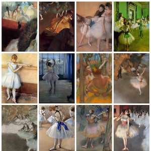 12 x Edgar Degas Postkarten (Serie 2) – 12 Mini-Prints in Postkartengröße auf hochwertigem 300g/m² Fotokarton
