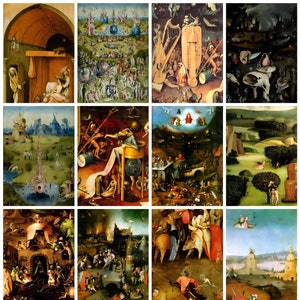 12 cartoline di Hieronymus Bosch: un set di 12 riproduzioni artistiche in formato cartolina in mini-stampe - carta fotografica opaca da 300 g/m² di qualità premium