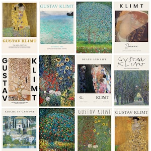 12 x Gustav Klimt postcards II – a set of 12 reproduction art postcard-sized mini-prints -  premium-quality 300gsm matte photo card