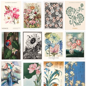 12 cartoline floreali, artisti assortiti - un set di 12 mini-stampe artistiche riprodotte in formato cartolina - carta fotografica opaca da 300 gsm di qualità premium