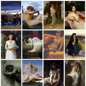 12 x Alexandre Cabanel postcards – a set of 12 reproduction art postcard-sized mini-prints -  premium-quality 300gsm matte photo card