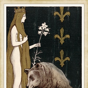 Vintage Art Nouveau print (#012) – a rare late 19th Century German &#39;Jugendstil&#39; art print. A4 / A3 Poster, Home Decor, Wall Art