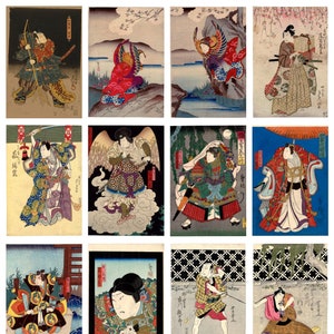 12 cartoline antiche di samurai (4) un set di 12 cartoline artistiche riprodotte individualmente del XIX secolo - carta fotografica opaca da 300 gsm di qualità premium