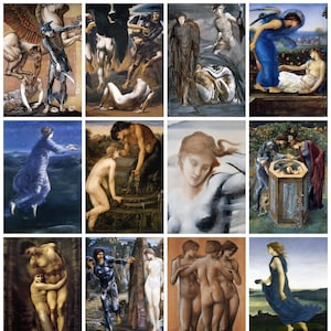 12 cartoline di Edward Burne-Jones: un set di 12 mini-stampe artistiche riprodotte in formato cartolina - carta fotografica opaca da 300 gsm di qualità premium