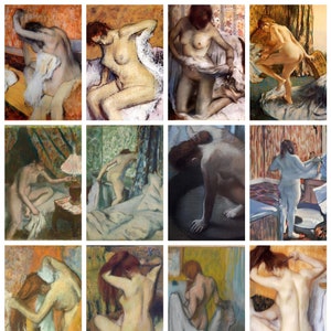 12 x cartes postales Edgar Degas (série 1) - un ensemble de 12 mini-impressions d'art de la taille d'une carte postale - carte photo mate de haute qualité 300 g