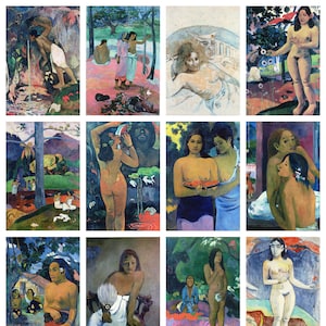 12 cartoline di Paul Gaugin – un set di 12 riproduzioni d'arte in formato cartolina in mini-stampe - cartoncino fotografico opaco di qualità premium da 300 gsm