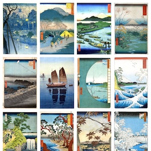 12 cartoline antiche giapponesi (serie 1) – un set di 12 riproduzioni di cartoline artistiche – cartoncino fotografico opaco di qualità premium da 300 gsm
