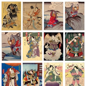 12 cartoline antiche di samurai (2) un set di 12 cartoline artistiche riprodotte individualmente del XIX secolo - carta fotografica opaca da 300 gsm di qualità premium