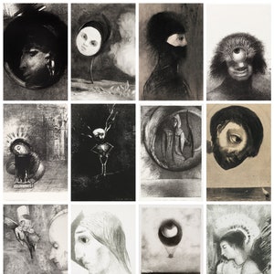 12 cartoline di Olidon Redon: un set di 12 mini-stampe artistiche riprodotte in formato cartolina - cartoncino fotografico opaco di qualità premium da 300 gsm