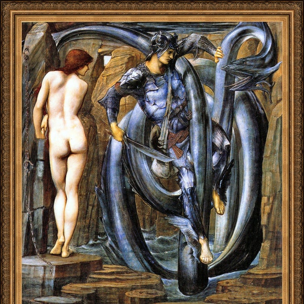 Edward Burne-Jones,  The Doom Fulfilled, 1884  - A4/A3 reproduction fine art print. Heavyweight paper / real art canvas