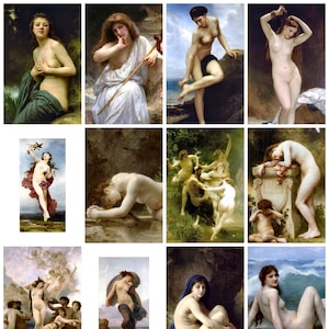 12 cartoline di William Bouguereau – un set di 12 riproduzioni d'arte in formato cartolina in formato mini-stampe – carta fotografica opaca da 300 gsm di qualità premium