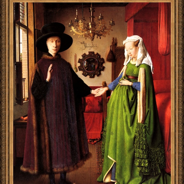 Jan van Eyck, Arnolfini Portrait, 1434 -  A4 / A3 reproduction fine art print. Heavyweight textured art paper, archival inks