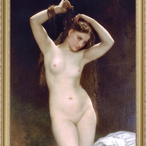 William Bouguereau, Bather, 1870, -  A4 / A3 reproduction fine art print. Heavyweight paper