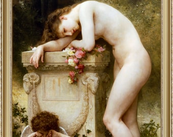William Bouguereau, Elegy, 1899  - A4 / A3 reproduction fine art print. Heavyweight paper