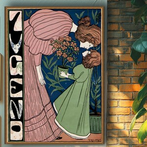 Vintage Art Nouveau print (015) 19th c German Jugendstil, museum-quality 250gsm matte paper giclée print /art canvas / unframed / framed.