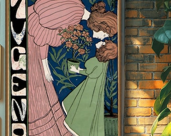 Vintage Art Nouveau print (015) 19th c German Jugendstil, museum-quality 250gsm matte paper giclée print /art canvas / unframed / framed.