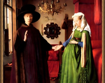 Jan van Eyck, Arnolfini Portrait, 1434, museum-quality 250gsm matte paper giclée print /art canvas / unframed / framed.