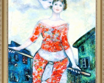 Marc Chagall,  The Acrobat, 1930, A4 / A3 reproduction fine art print. Heavyweight paper