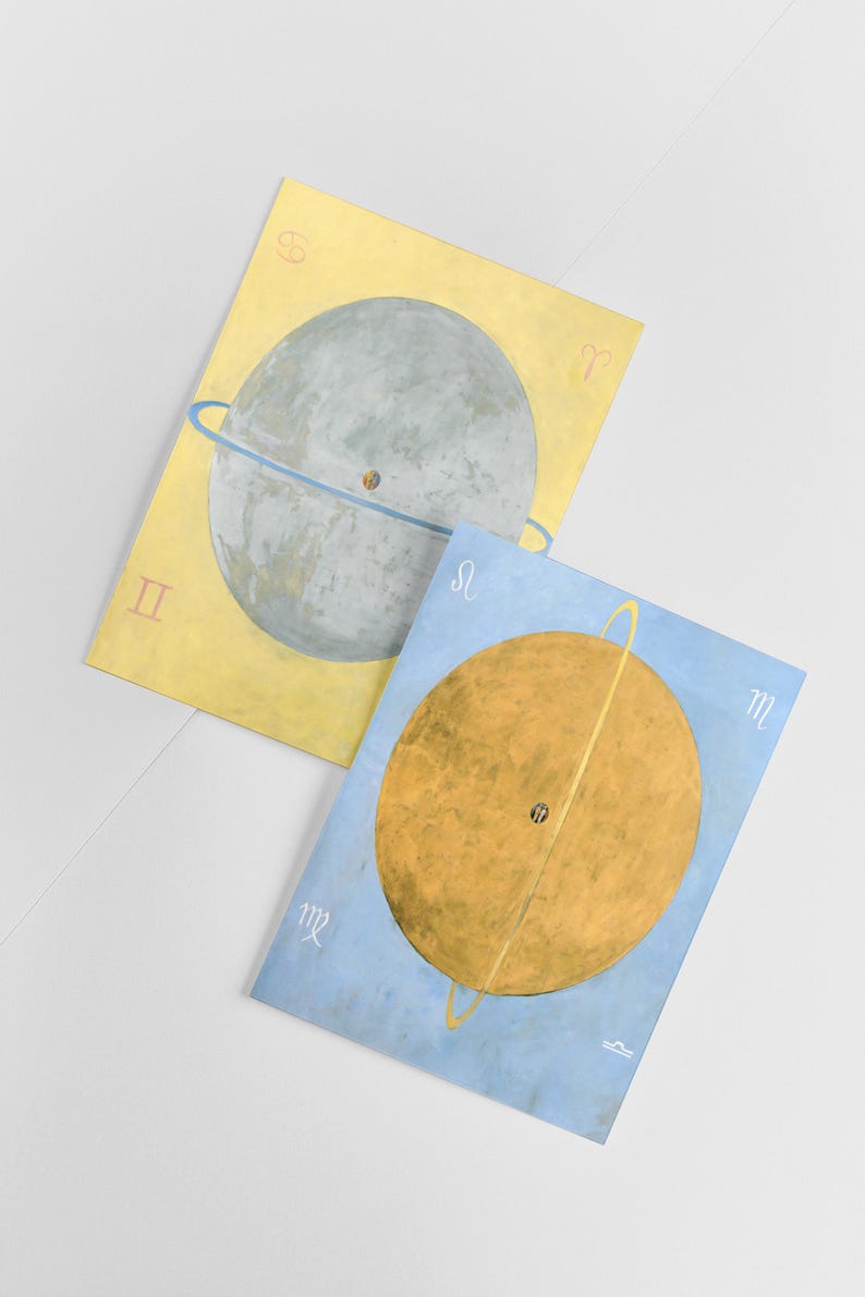 12 postales de Hilma af Klint II: un conjunto de 12 miniimpresiones del tamaño de una postal artística reproducida en cartulina mate de primera calidad de 300 g/m². imagen 7