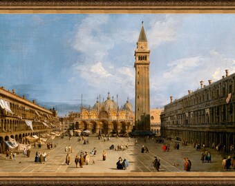 Canaletto, Piazza San Marco, Venice, c.1720 - A4 / A3 reproduction fine art print. Heavyweight textured art paper, archival inks