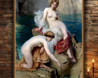 Herbert James Draper, Summer Seas, 1886, museum-quality 250gsm matte paper giclée print /art canvas / unframed / framed