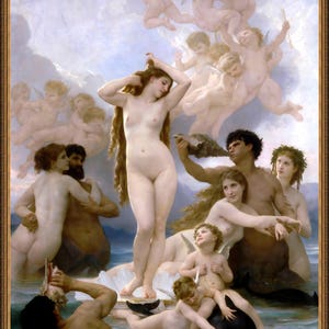 William Bouguereau, The Birth of Venus, 1879, museum-quality giclée print unframed/ framed /premium poster /art canvas