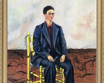 Frida Kahlo,  Self-Portrait with Cropped Hair, 1940, A4 / A3 reproduction fine art print. Heavyweight paper