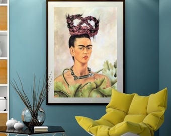 Frida Kahlo, Self-Portrait with Braid, 1941, museum-quality 250gsm matte paper giclée print /art canvas / unframed / framed