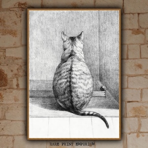 Jean-Bernard, Sitting Cat, 1812, museum-quality 250gsm matte paper giclée print /art canvas / unframed / framed