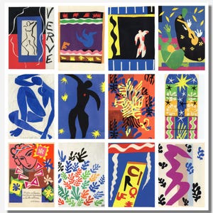 12 x Henri Matisse Postkarten - ein Set von 12 Mini-Prints in Postkartengröße auf 300 g/m² hochwertigem, mattem Fotokarton