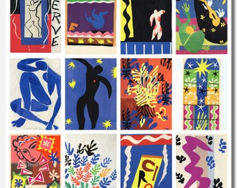 12 x Henri Matisse postcards – a set of 12 reproduction art postcard-sized mini-prints - 300gsm premium-quality matte photo card