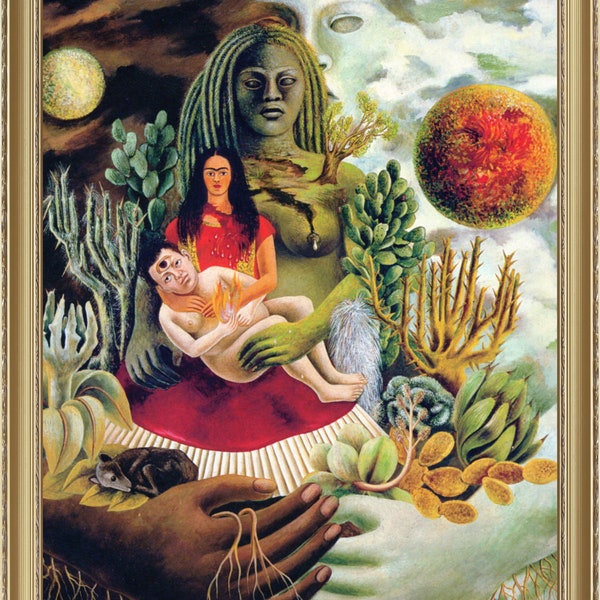 Frida Kahlo, Love Umarmung des Universums, 1949 - A4 / A3 Reproduktion Kunstdruck. A4 / A3. Schweres Papier / echte Leinwand