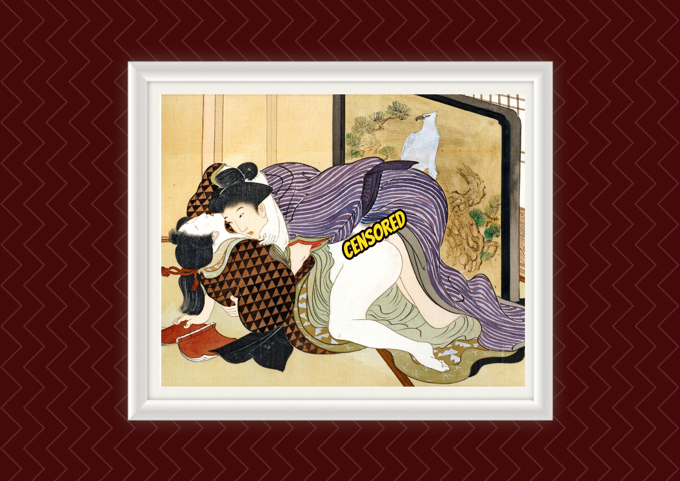 Erotic Japanese shunga 春画 print 10 a 19th c reproduction ...