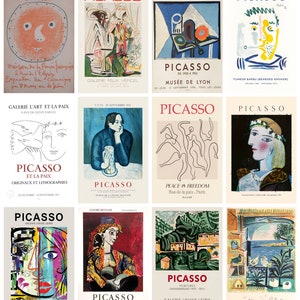 12 cartoline con poster della mostra Picasso (serie 2) – un set di 12 cartoline artistiche riprodotte – cartoncino fotografico opaco di qualità premium da 300 gsm