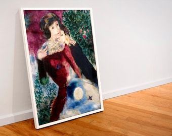 Marc Chagall, Les Amoureux, 1928, museum-quality 250gsm matte paper giclée print /art canvas / unframed / framed