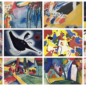 12 x Wassily Kandinsky postcards (series 3) – a set of 12 reproduction art postcards - 300gsm premium-quality matte photo card