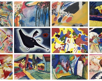 12 x Wassily Kandinsky postcards (series 3) – a set of 12 reproduction art postcards - 300gsm premium-quality matte photo card
