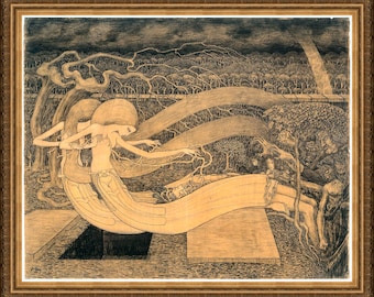 Jan Toorop, O Grave, Where is Thy Victory, 1892, Reproduction Art Nouveau print,  A4 / A3 Heavyweight art paper / real art canvas