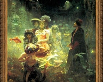 Ilya Repin, Sadko, 1876 - A4 / A3 Reproduktion Kunstdruck. Schweres strukturiertes Kunstdruckpapier oder echte Baumwollleinwand, archivalische Tinten