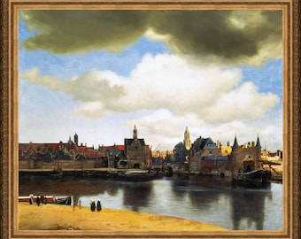 Vermeer, View of Delft, 1660 - A4 / A3 reproduction fine art print. A4 / A3. Heavyweight matte paper/ real art canvas, pigment archival inks