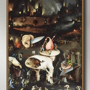Hieronymus Bosch, Garden of Earthly Delights, Triptych 3,  museum-quality 250gsm matte paper giclée print /art canvas / unframed / framed.