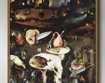 Hieronymus Bosch, Garden of Earthly Delights, Triptych 3,  museum-quality 250gsm matte paper giclée print /art canvas / unframed / framed.